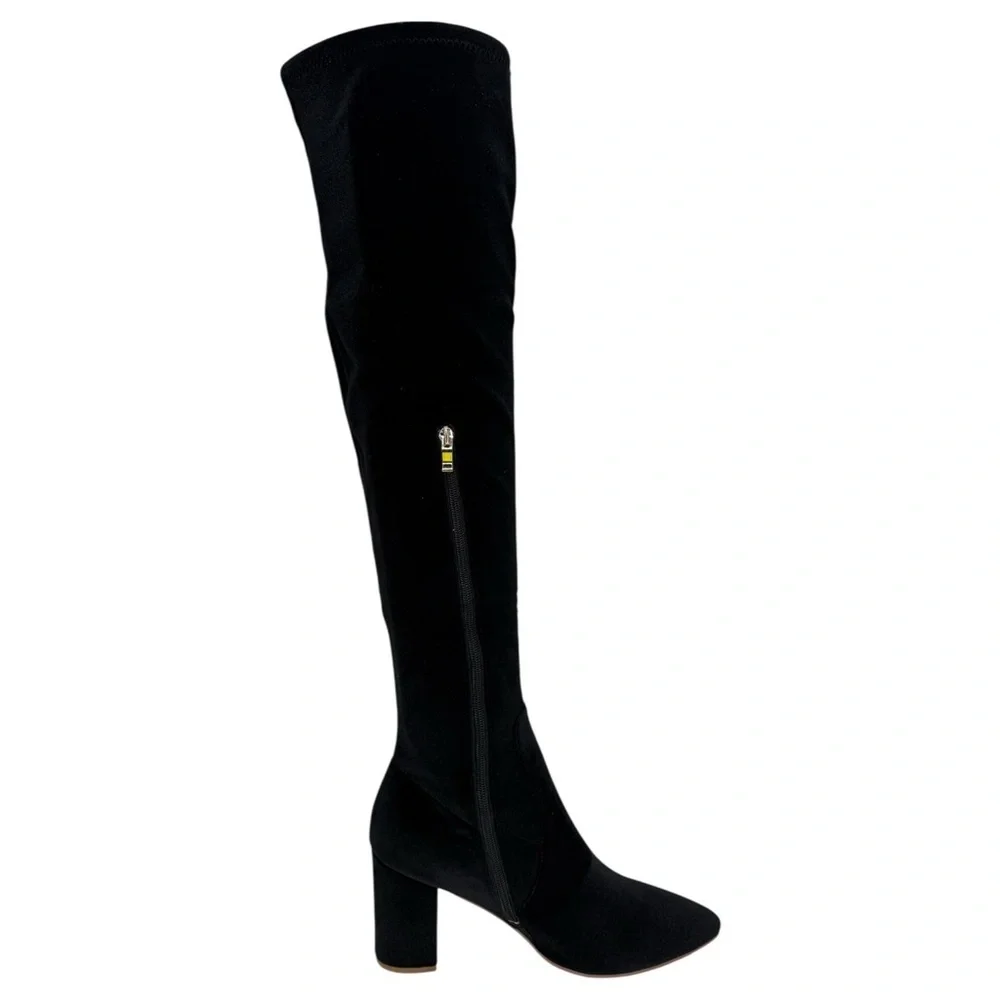 SMASH Shoes Malia Black Velvet Thigh High Womens Boots Size 10W
